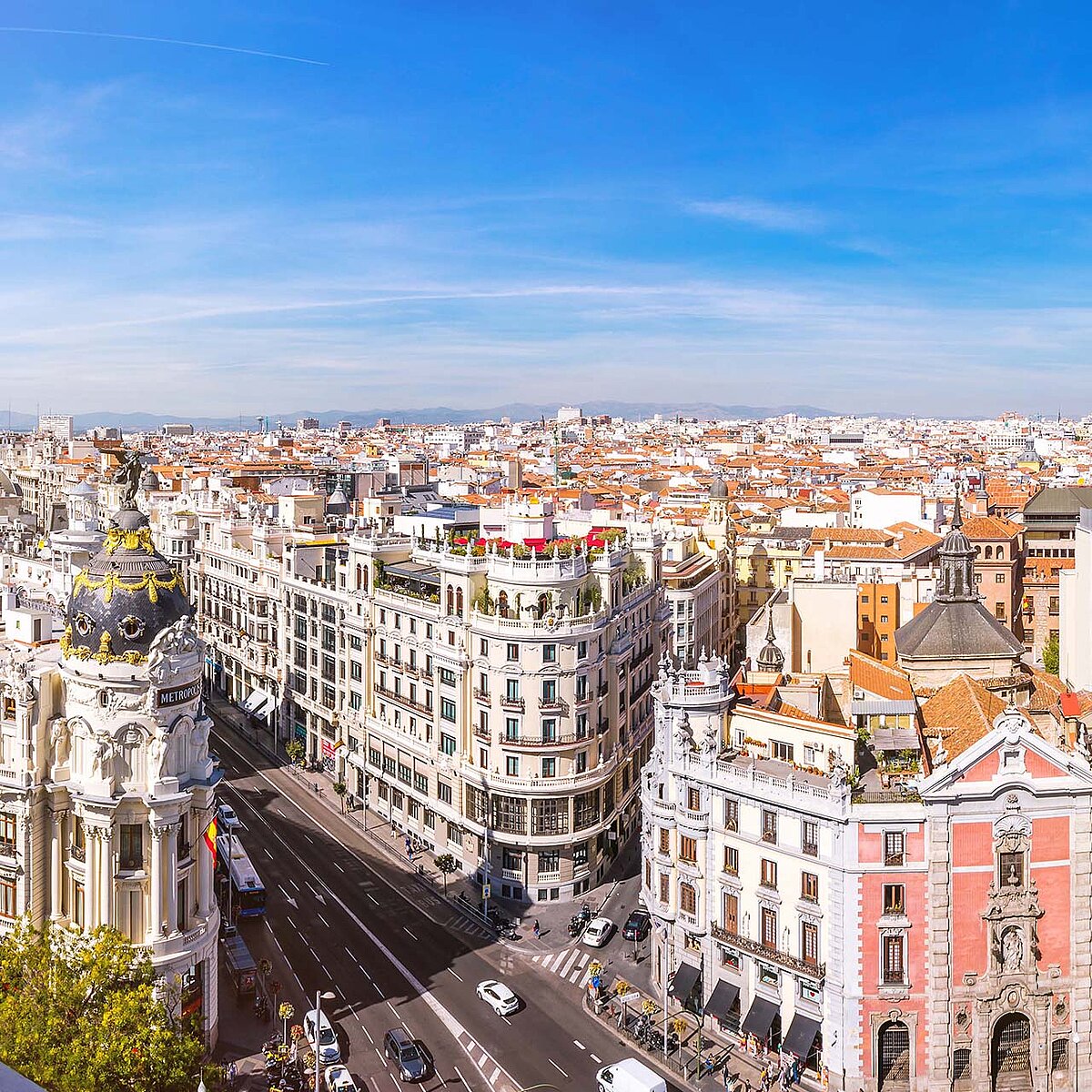 Sky Buildings and streets of barcelona