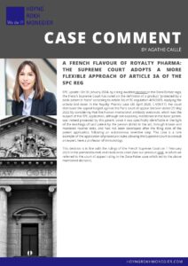 Case Comment – French Supreme Court Article 3A SPC Reg – Agathe Caillé